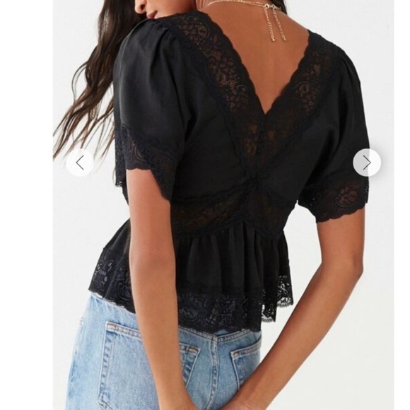NWT - Forever 21 - BLACK WOVEN TOP - Size - Small - Picture 8 of 10